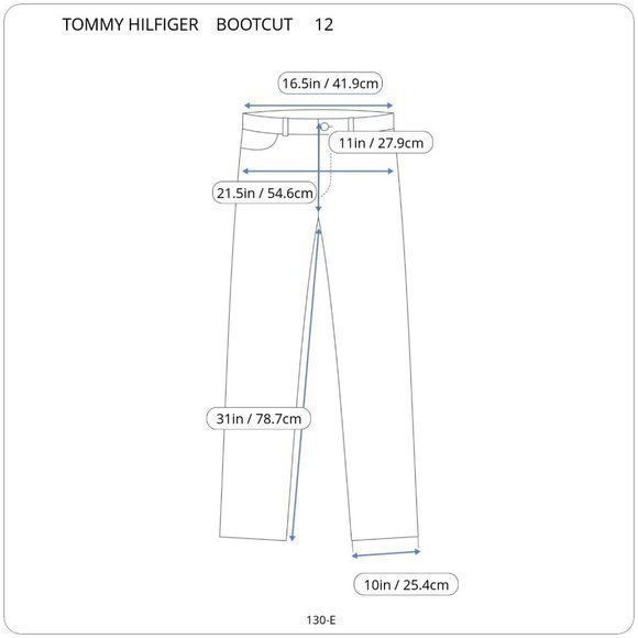 Tommy Hilfiger Corduroy Bootcut Pants Jeans Brown 12 X 31 - Picture 3 of 9